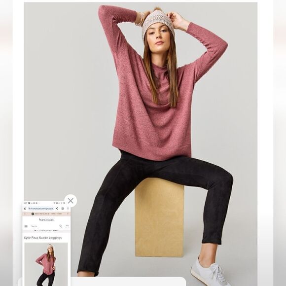 Francesca Kylie Faux leather leggings, nwt - Picture 2 of 8